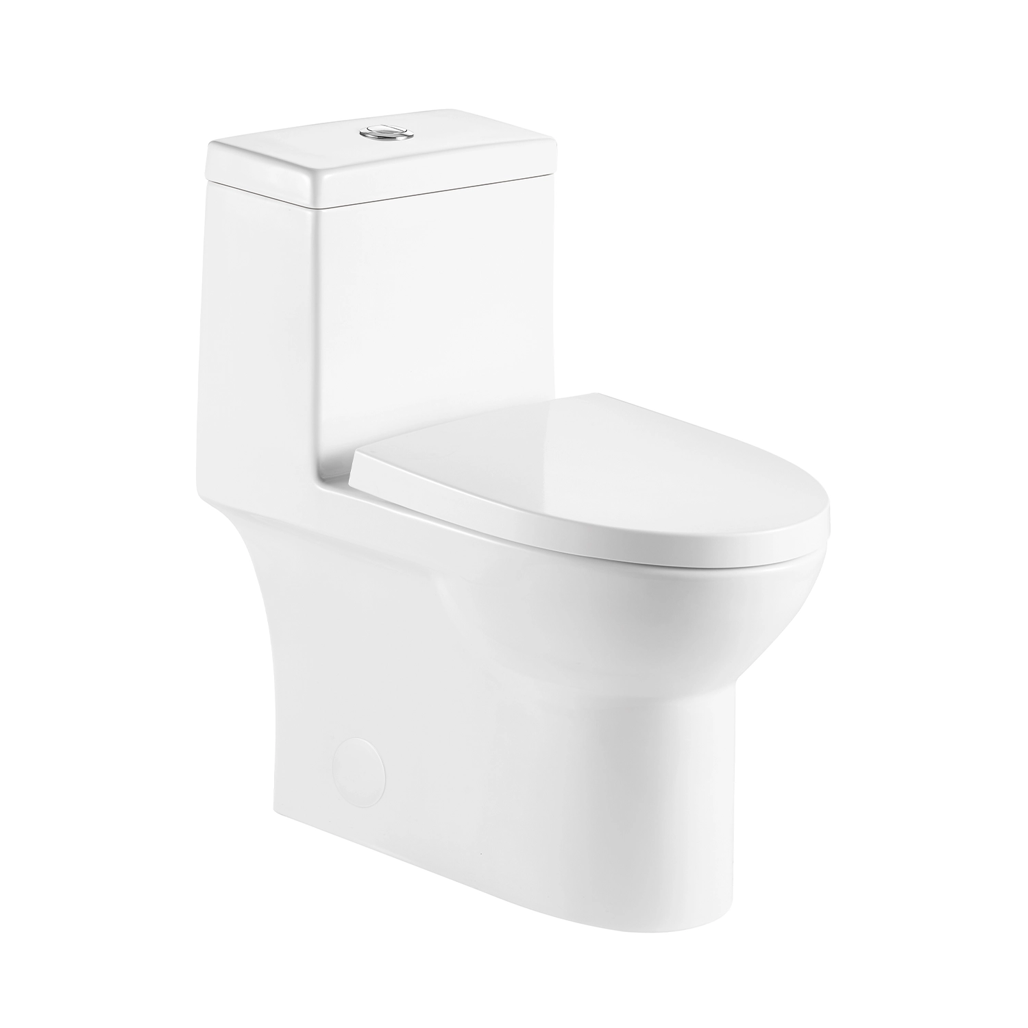 s-trap 305mm ceramic elongated one piece toilet, 12-inch dual-flush one piece skirted toilet